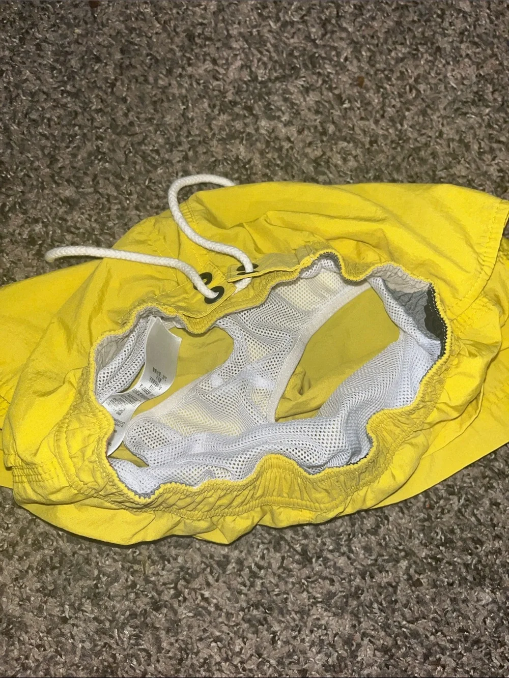 Burberry Yellow Boys' Swim Trunks with White Drawstring